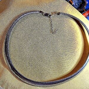 🔥OMEGA, EXQUISITE STERLING NECKLACE. MESH MOTIF. 16"+ 2"ADJ. = 18" (N406127)